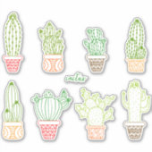 Potted Cactus Plants Stickers (Voorkant)