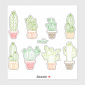 Potted Cactus Plants Stickers (Vel)