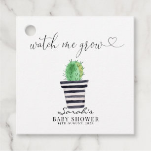 Potted cactus Watch Me Grow Baby shower Favor Tags Bedankjes Labels
