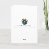 Potted Christmas Tree with Blue Ornaments Feestdagen Kaart (Achterkant)