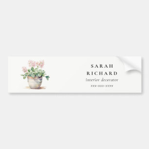 Potted Floral House Planten Waterverf Botanisch Bumpersticker