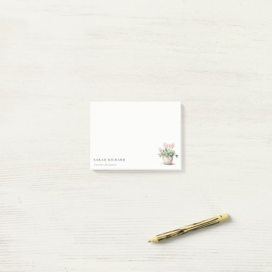 Potted Floral House Planten Waterverf Botanisch Post-it® Notes (Op bureau)