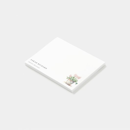 Potted Floral House Planten Waterverf Botanisch Post-it® Notes (Schuin)