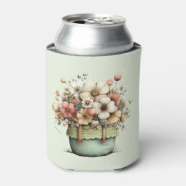 Potted Flowers Cozy Shabby Style Cute Blikjeskoeler