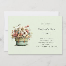 Potted Flowers Cozy Shabby Style Cute Mother's Day Kaart