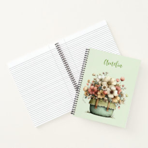 Potted Flowers Gezellig Shabby Schattig Notitieboek
