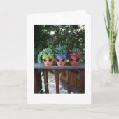 POTTED FRIENDS HANGT UIT-GROEP VERJAARDAG KAART (Voorkant)