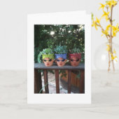 POTTED FRIENDS HANGT UIT-GROEP VERJAARDAG KAART (Gele Bloem)