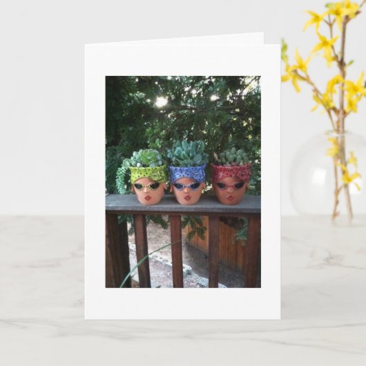 POTTED FRIENDS HANGT UIT-GROEP VERJAARDAG KAART (Gele Bloem)