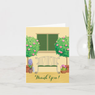 Potted Garden en Bench Dankjewel Card Bedankkaart