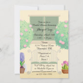 Potted Garden met Bench Bruids Douche Uitnodiging (Achterkant)