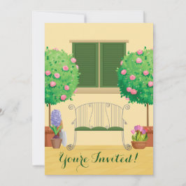 Potted Garden met Bench Family Reunion Uitnodiging