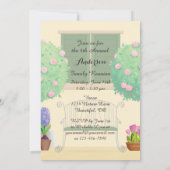 Potted Garden met Bench Family Reunion Uitnodiging (Achterkant)