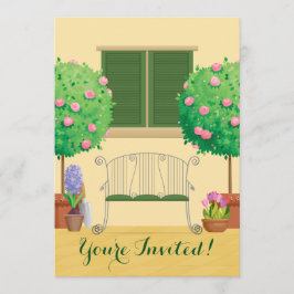 Potted Garden met Bench Family Reunion Uitnodiging