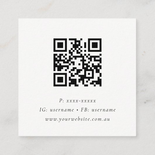 Potted Herb Peterselie Koriander Botanische QR-cod Vierkante Visitekaartje (Achterkant)