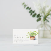 Potted Herb Peterselie koriander Verwijs een vrien Visitekaartje (Staand voorkant)