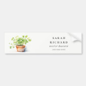 Potted Herb Peterselie Koriander Waterverf Botanis Bumpersticker (Voorkant)
