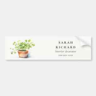 Potted Herb Peterselie Koriander Waterverf Botanis Bumpersticker