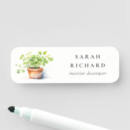 Potted Herb Peterselie Koriander Waterverf Botanis Naamplaatje