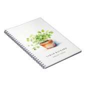 Potted Herb Peterselie Koriander Waterverf Botanis Notitieboek (Rechterzijde)