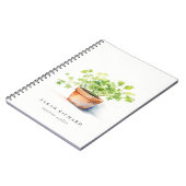 Potted Herb Peterselie Koriander Waterverf Botanis Notitieboek (Linkerzijde)