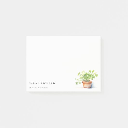 Potted Herb Peterselie Koriander Waterverf Botanis Post-it® Notes (Voorkant)