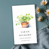 Potted Herb Peterselie Koriander Waterverf Botanis Visitekaartje