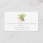 Potted Herb Peterselie Koriander Waterverf Botanis Visitekaartje (Achterkant)