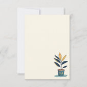 Potted house plant, monogram initialen bedankkaart (Voorkant)