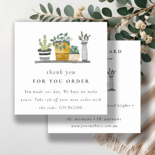 Potted House Planten Botanical Bedankt voor de bes Vierkante Visitekaartje