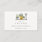 Potted House Planten Botanical Verwijs een vriend Visitekaartje (Voorkant)