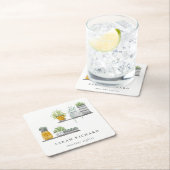 Potted House Planten Waterverf Botanisch Kartonnen Onderzetters (Insitu)