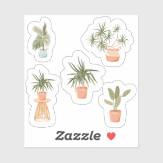 Potted Houseplant Sticker Set – Geïllustreerd