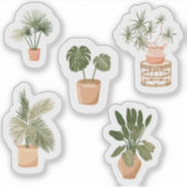 Potted Houseplant Sticker Set - Schattige Indoor P (Voorkant)