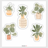 Potted Houseplant Sticker Set - Schattige Indoor P (Vel)