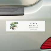 Potted Leafy House Planten Waterverf Botanisch Bumpersticker (Op auto)