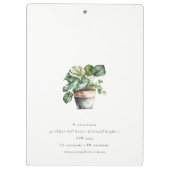 Potted Leafy House Planten Waterverf Botanisch Klembord (Achterkant)