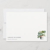Potted Leafy House Planten Waterverf Botanisch Notitiekaartje (Voorkant)