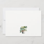 Potted Leafy House Planten Waterverf Botanisch Notitiekaartje (Achterkant)