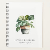 Potted Leafy House Planten Waterverf Botanisch Planner (Voorkant)