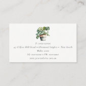 Potted Leafy House Planten Waterverf Botanisch Visitekaartje (Achterkant)