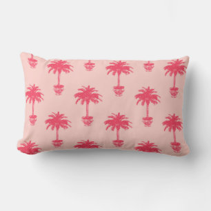 Potted Palm Tree in Shades of Coral Pink Kussen