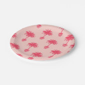 Potted Palm Tree in Shades of Coral Pink Papieren Bordje (Gekanteld)