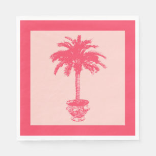 Potted Palm Tree in Shades of Coral Pink Servet