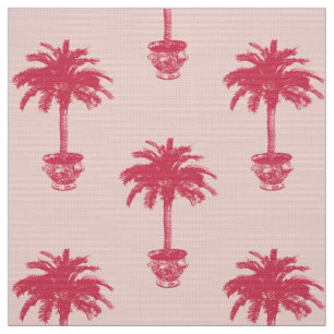 Potted Palm Tree in Shades of Coral Pink Stof
