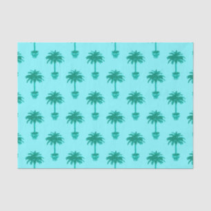 Potted Palm Tree in Turquoise en Aqua Tissuepapier