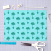 Potted Palm Tree in Turquoise en Aqua Tissuepapier (Craft)