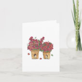 Potted Plant Bird Houses Waterverf Blank Bedankkaart (Voorkant)