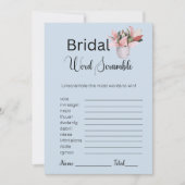 Potted Plant Bruids Blauw Woord Scramble Game Kaart (Voorkant)