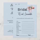 Potted Plant Bruids Blauw Woord Scramble Game Kaart (Voorkant / Achterkant)